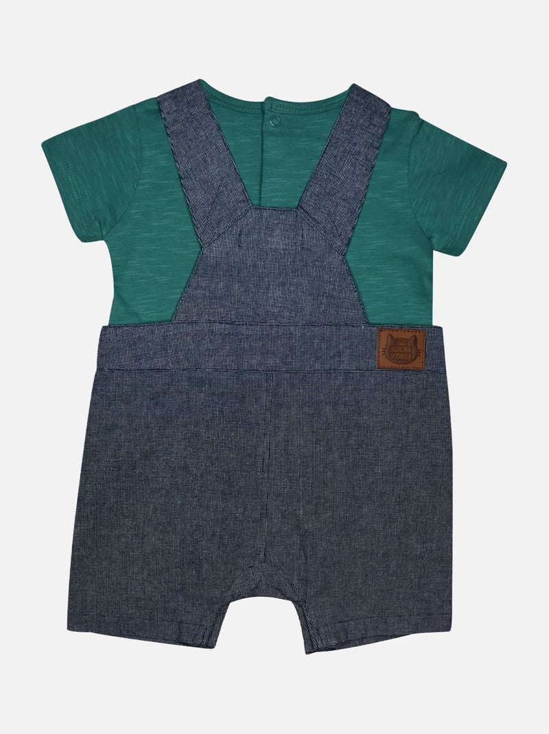 TSHIRT SALOPETTE LELIAN COURT BEBE Bleu - Kiabi
