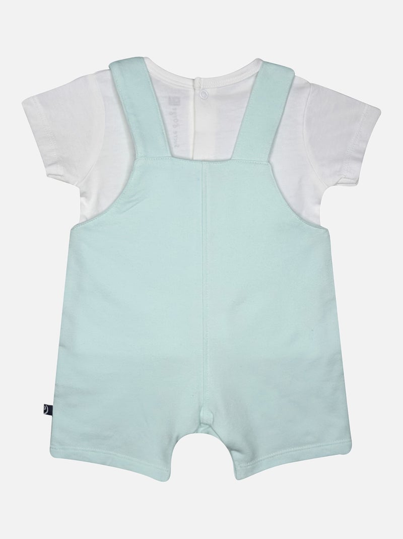 TSHIRT SALOPETTE LENY MAILLE COURT NAISSANCE Vert - Kiabi