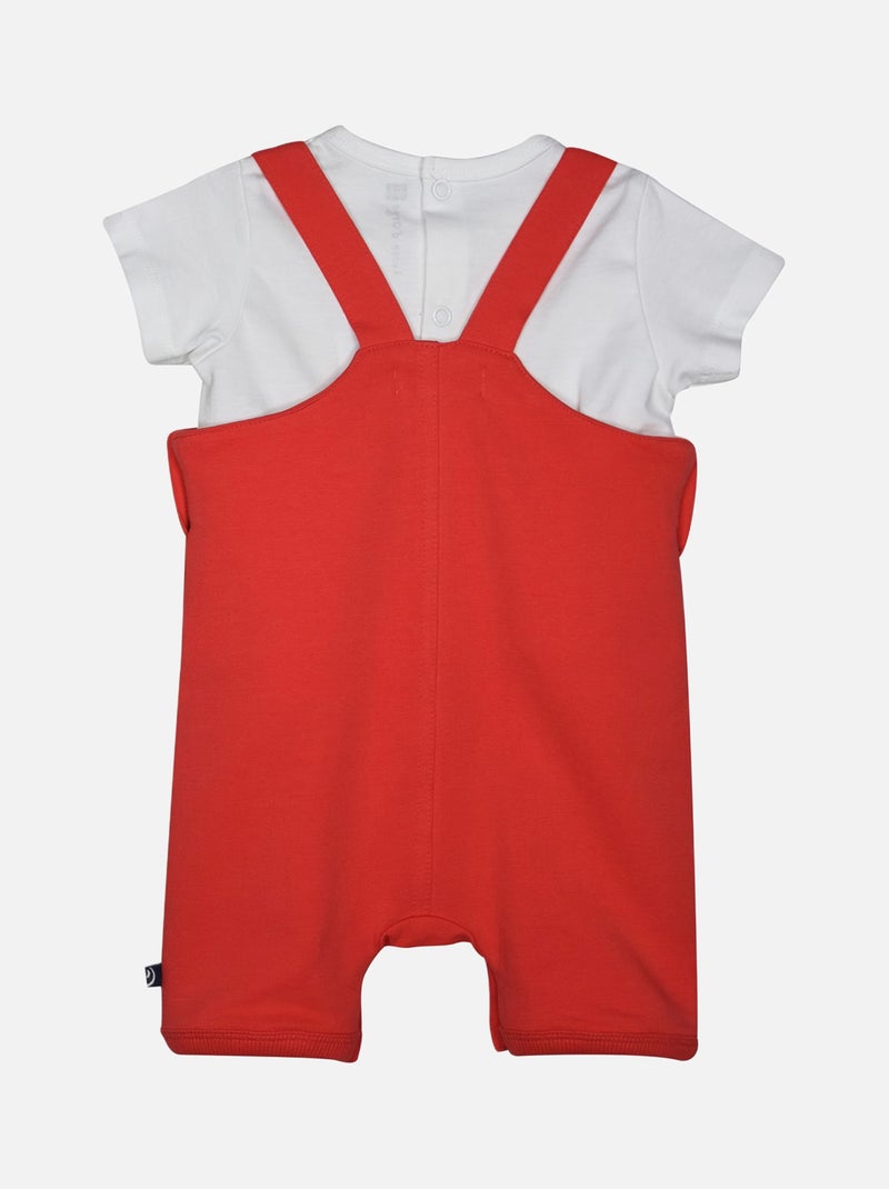 TSHIRT SALOPETTE LEONARD MAILLE COURT BEBE Rouge - Kiabi