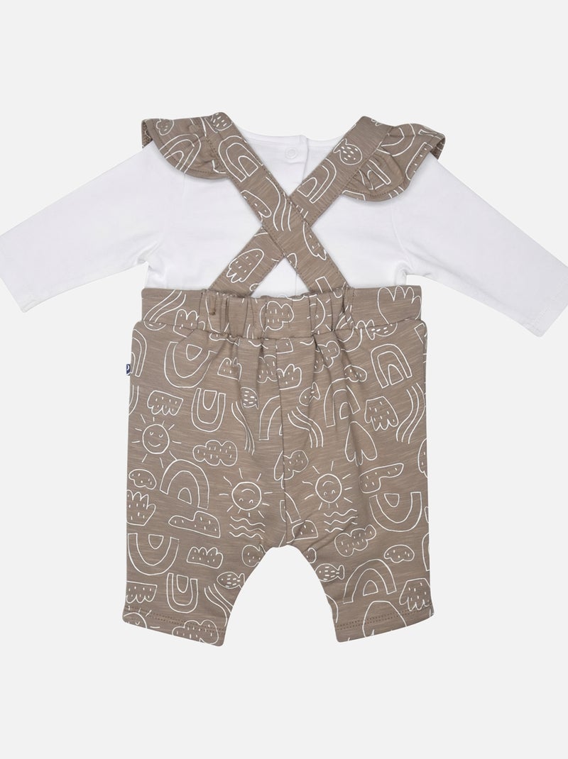 TSHIRT SALOPETTE LEONIE MAILLE LONG NAISSANCE Blanc - Kiabi