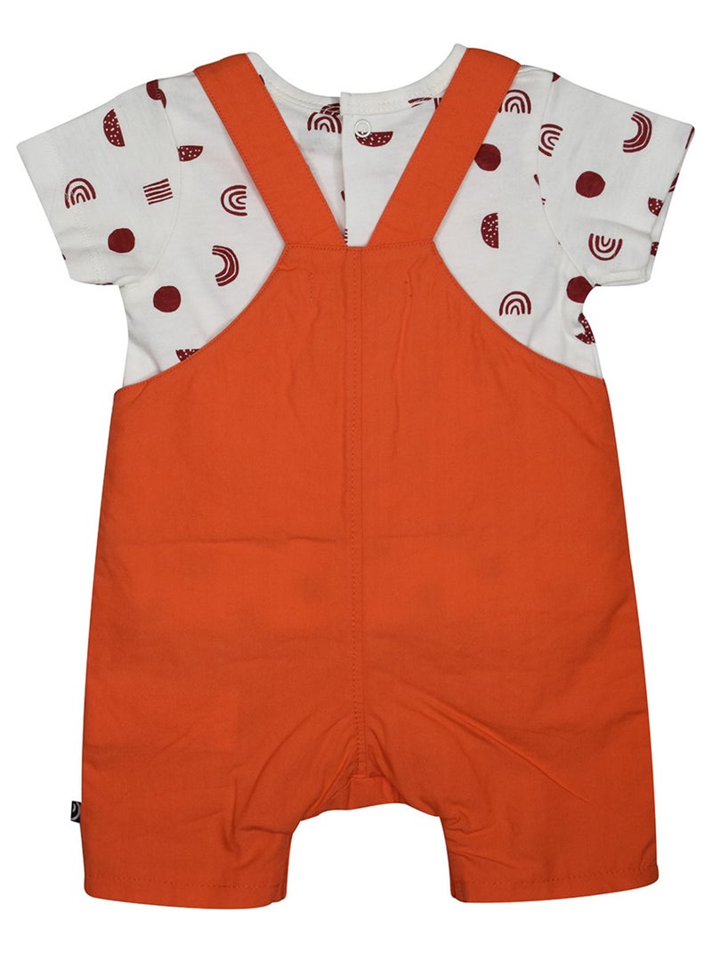 TSHIRT SALOPETTE LIAM POPELINE COURT NAISSANCE Orange - Kiabi