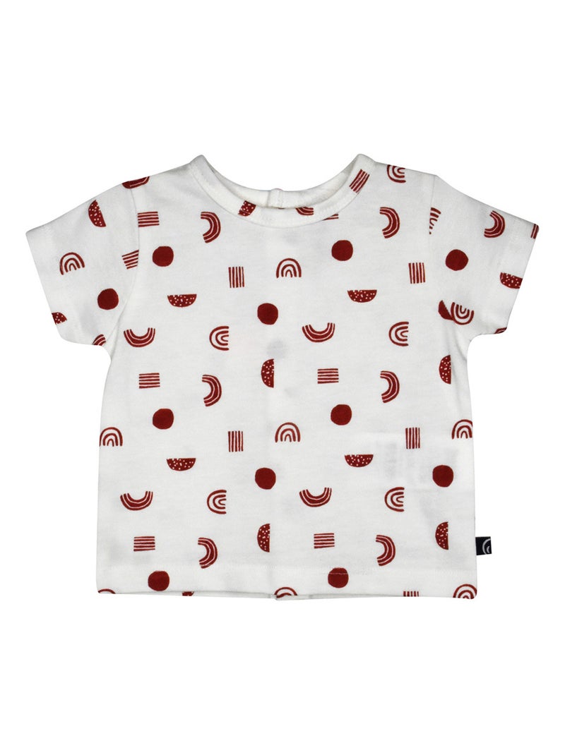 TSHIRT SALOPETTE LIAM POPELINE COURT NAISSANCE Orange - Kiabi