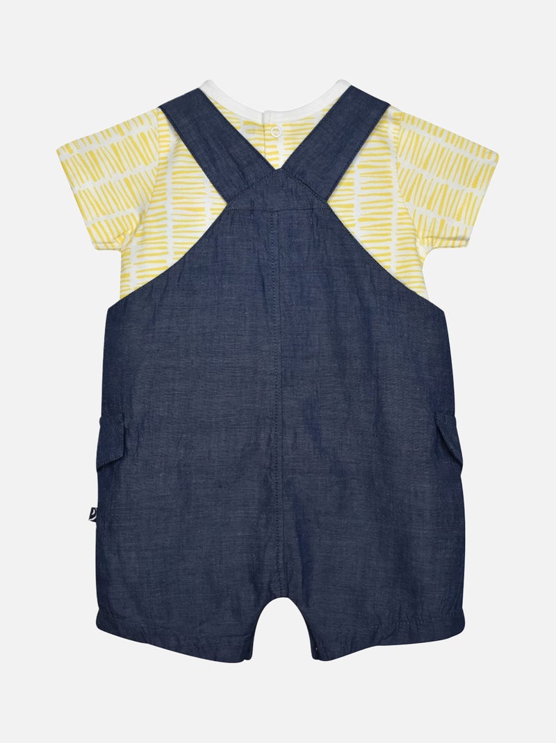 TSHIRT SALOPETTE LUDOVIC COURT BEBE Bleu - Kiabi