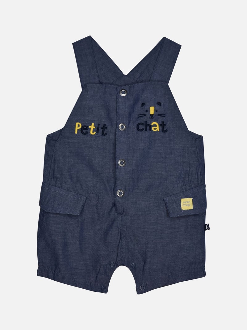 TSHIRT SALOPETTE LUDOVIC COURT BEBE Bleu - Kiabi