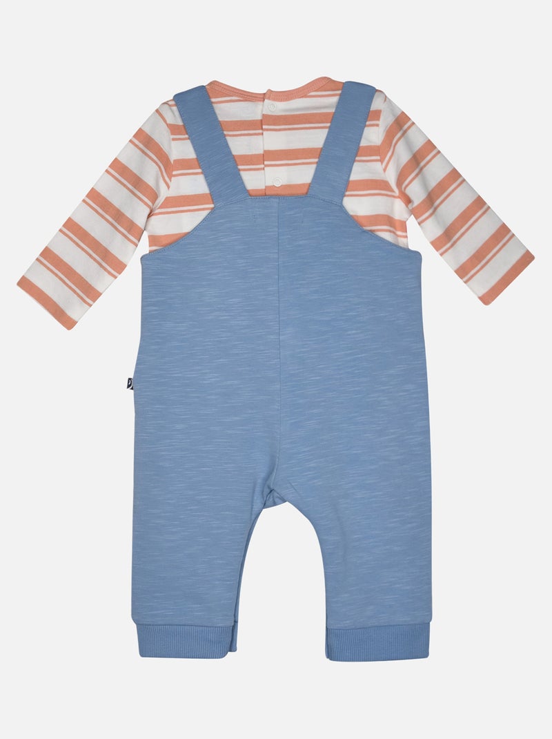 TSHIRT SALOPETTE LUIGI MAILLE LONG BEBE Bleu - Kiabi