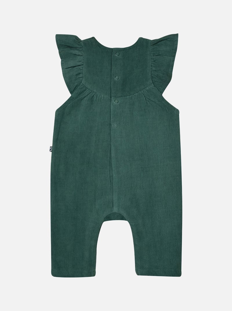 TSHIRT SALOPETTE MANON VELOURS COTELE LONG Vert - Kiabi