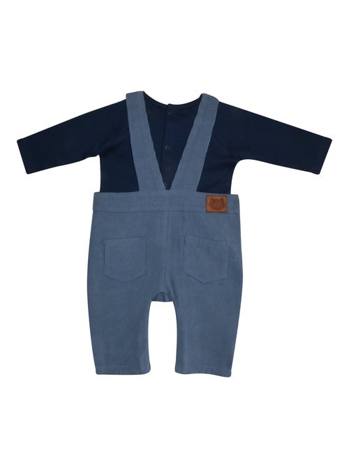 TSHIRT SALOPETTE MARC VELOURS COTELE LONG BEBE - Kiabi