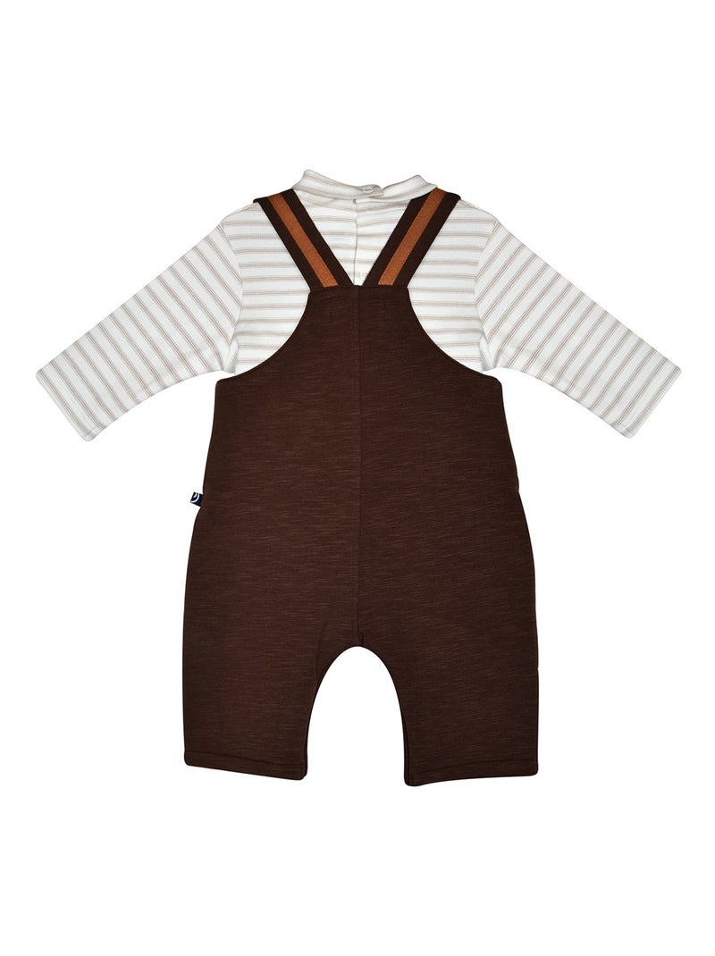 TSHIRT SALOPETTE MAYEUL MAILLE LONG NAISSANCE Marron - Kiabi