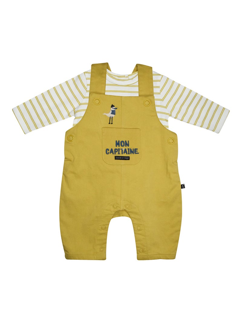 TSHIRT SALOPETTE MEHDI TWILL LONG NAISSANCE Jaune - Kiabi