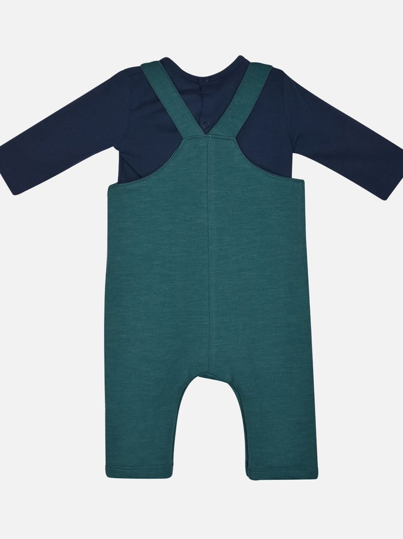 TSHIRT SALOPETTE MINGO MAILLE LONG BEBE Bleu - Kiabi