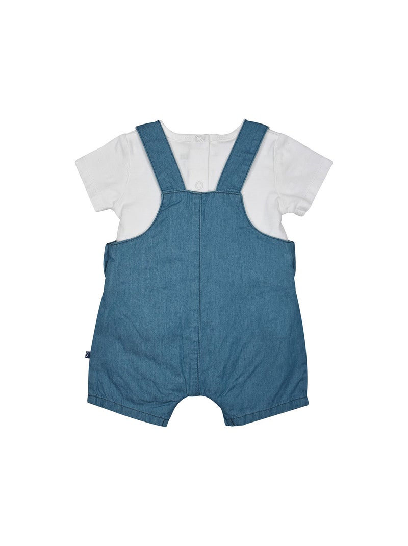 TSHIRT SALOPETTE NAGUI JEAN COURT NAISSANCE Bleu - Kiabi