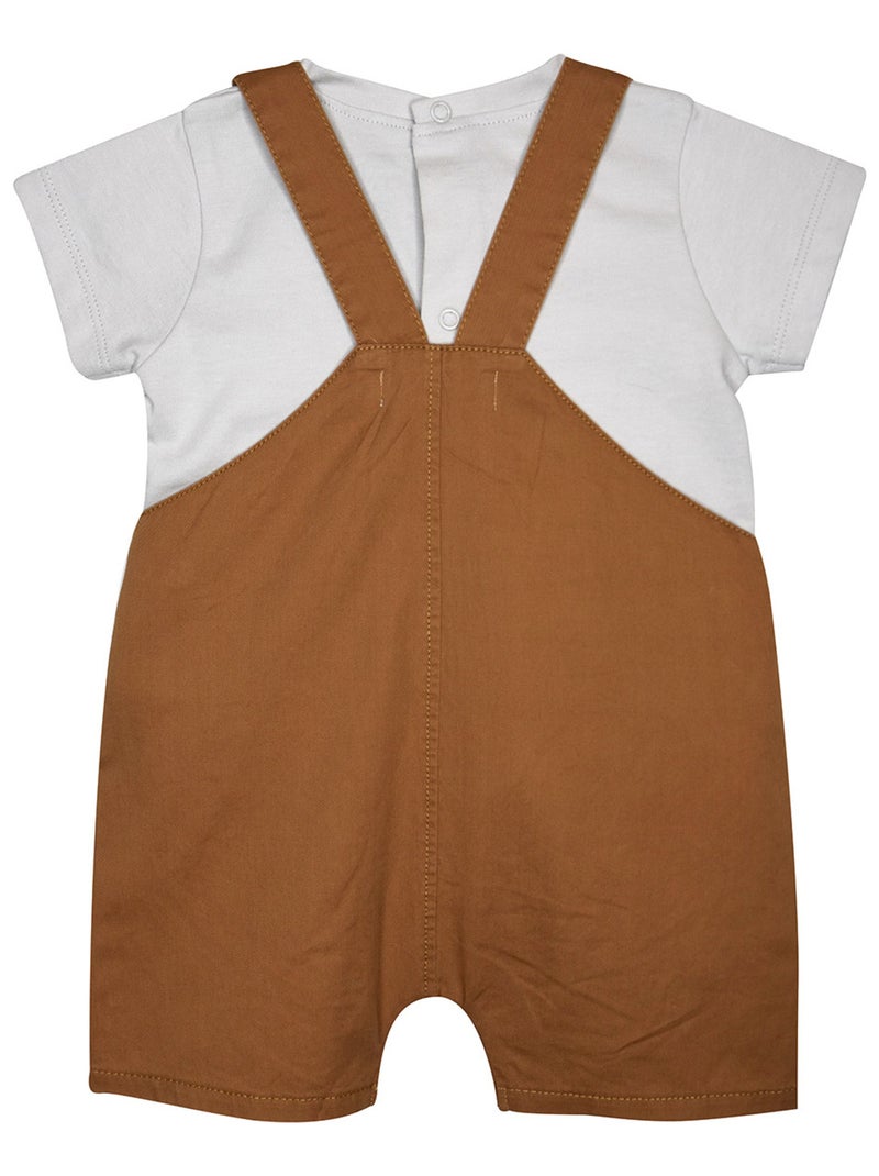 TSHIRT SALOPETTE NARCISSE TWILL COURT BEBE Beige - Kiabi