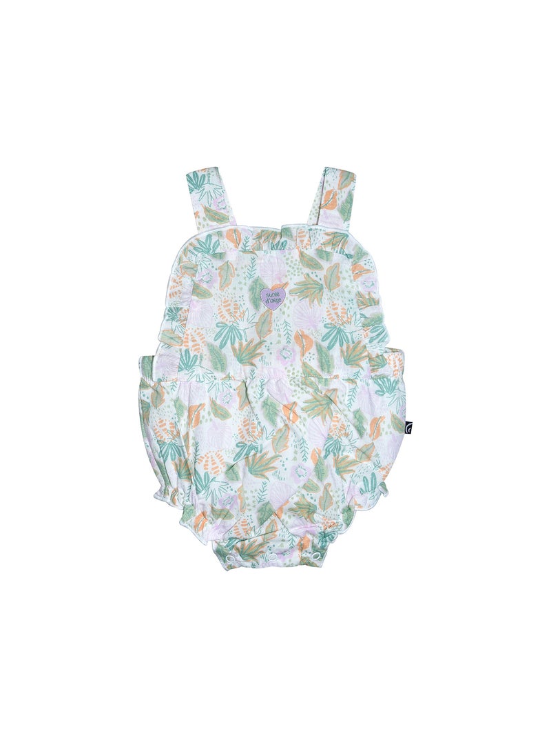 TSHIRT SALOPETTE NAYLA VOILE COURT NAISSANCE Blanc Orange clair - Kiabi