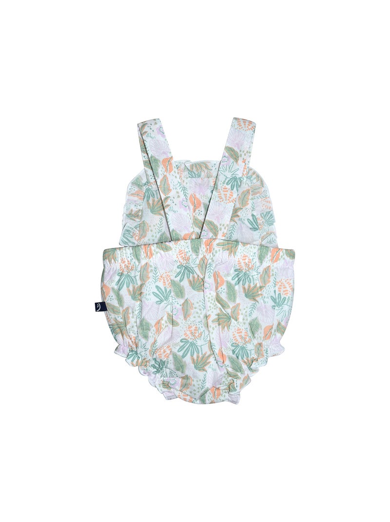 TSHIRT SALOPETTE NAYLA VOILE COURT NAISSANCE Blanc Orange clair - Kiabi