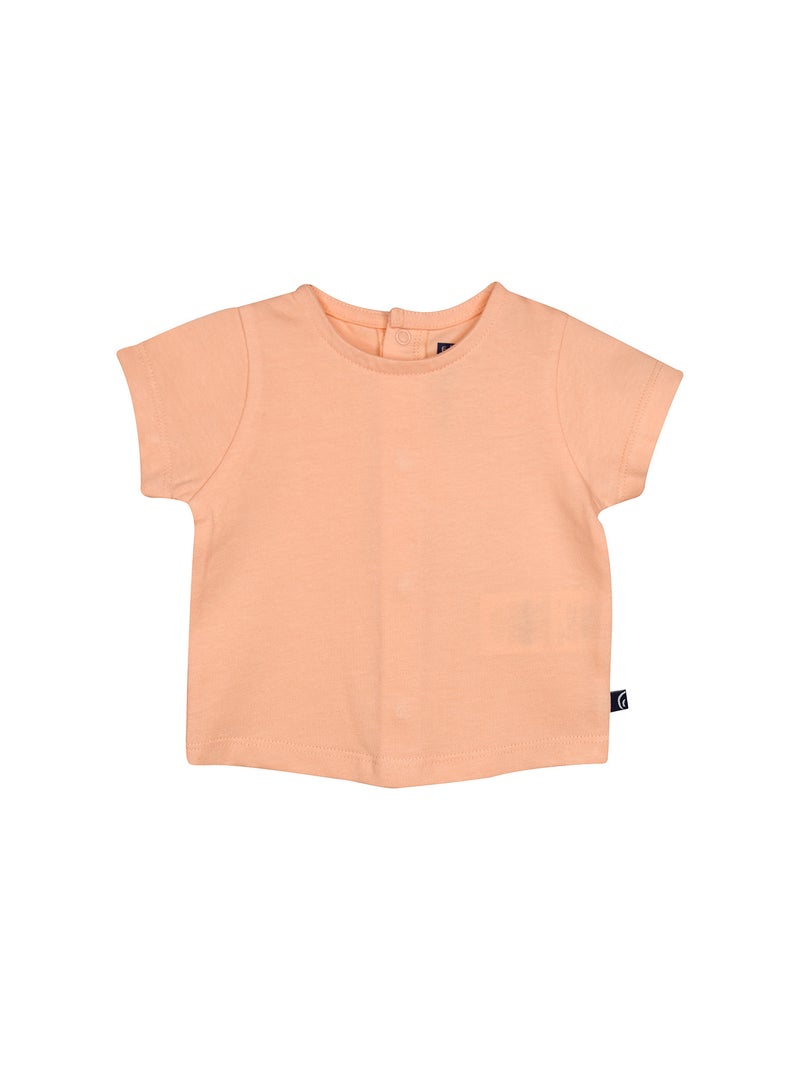TSHIRT SALOPETTE NAYLA VOILE COURT NAISSANCE Blanc Orange clair - Kiabi
