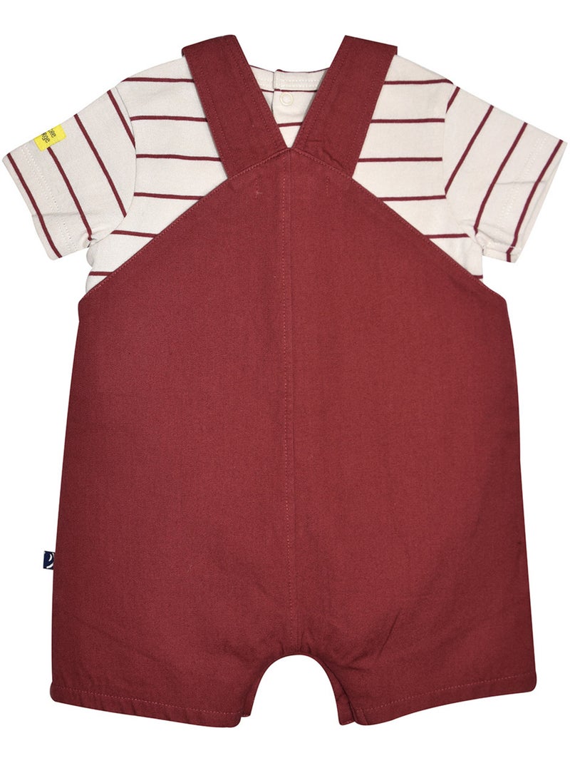 TSHIRT SALOPETTE NOHA COURT BEBE Rouge - Kiabi