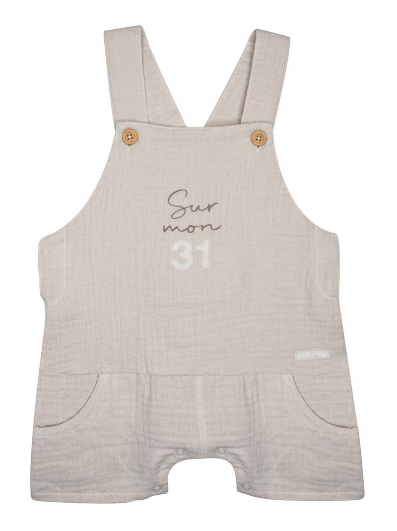 TSHIRT SALOPETTE OBRYAN COURT SUCRE D'ORGE Blanc - Kiabi