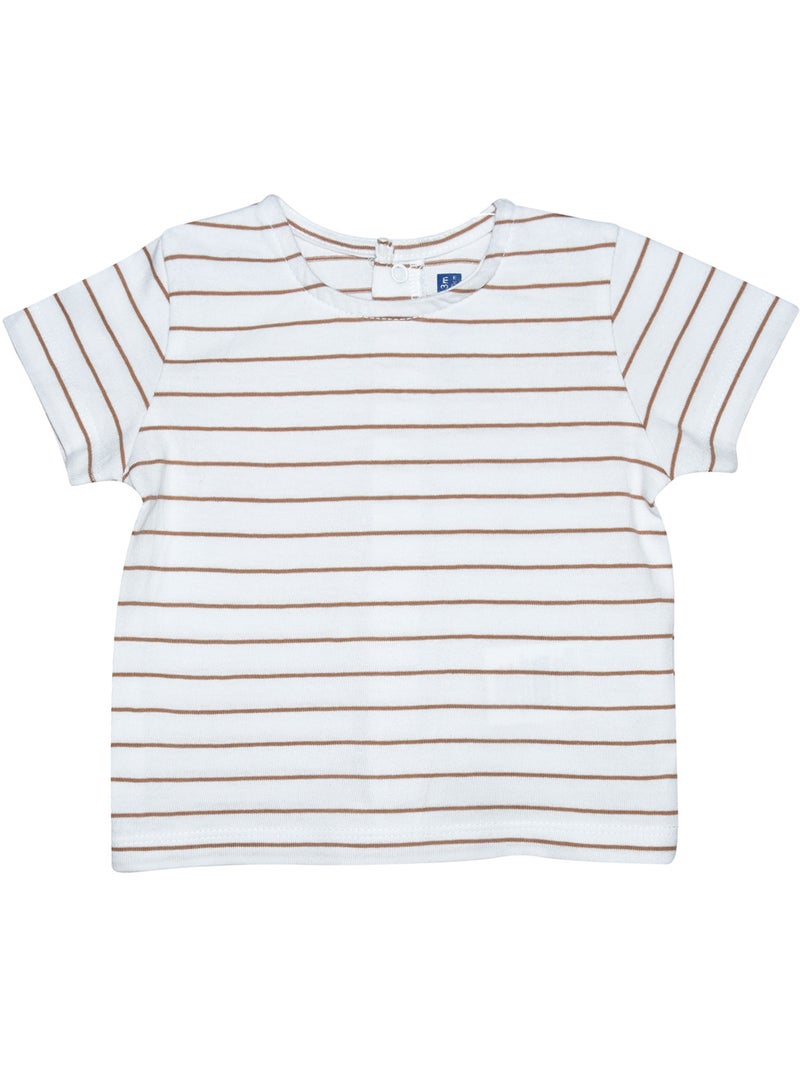 TSHIRT SALOPETTE ROBBIE COURT BEBE Beige - Kiabi