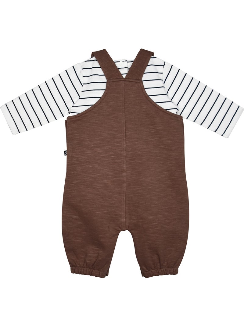 Tshirt salopette sullivan maille long bebe Marron - Kiabi