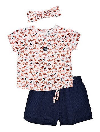 TSHIRT SHORT BANDEAU LYS MAILLE BEBE