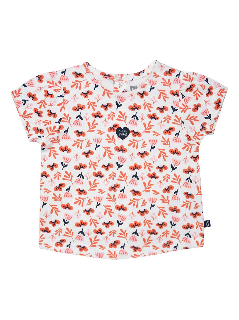 TSHIRT SHORT BANDEAU LYS MAILLE BEBE Blanc - Kiabi