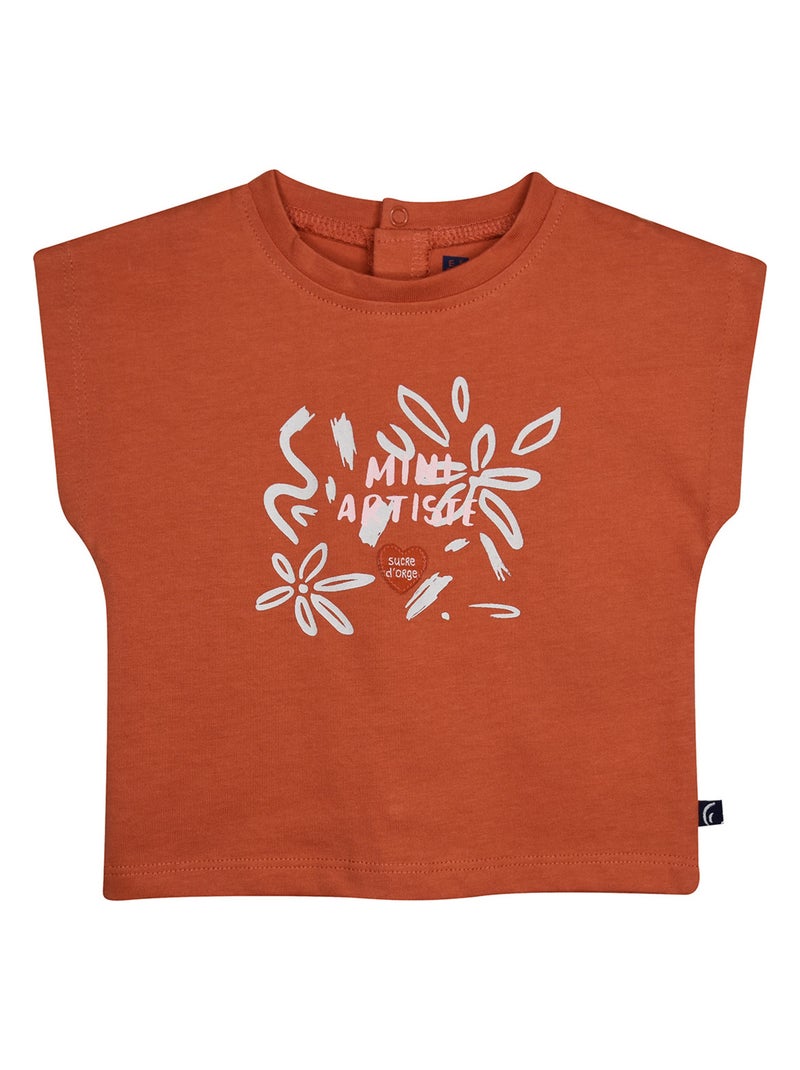 TSHIRT SHORT BANDEAU NAE MAILLE BEBE Orange - Kiabi