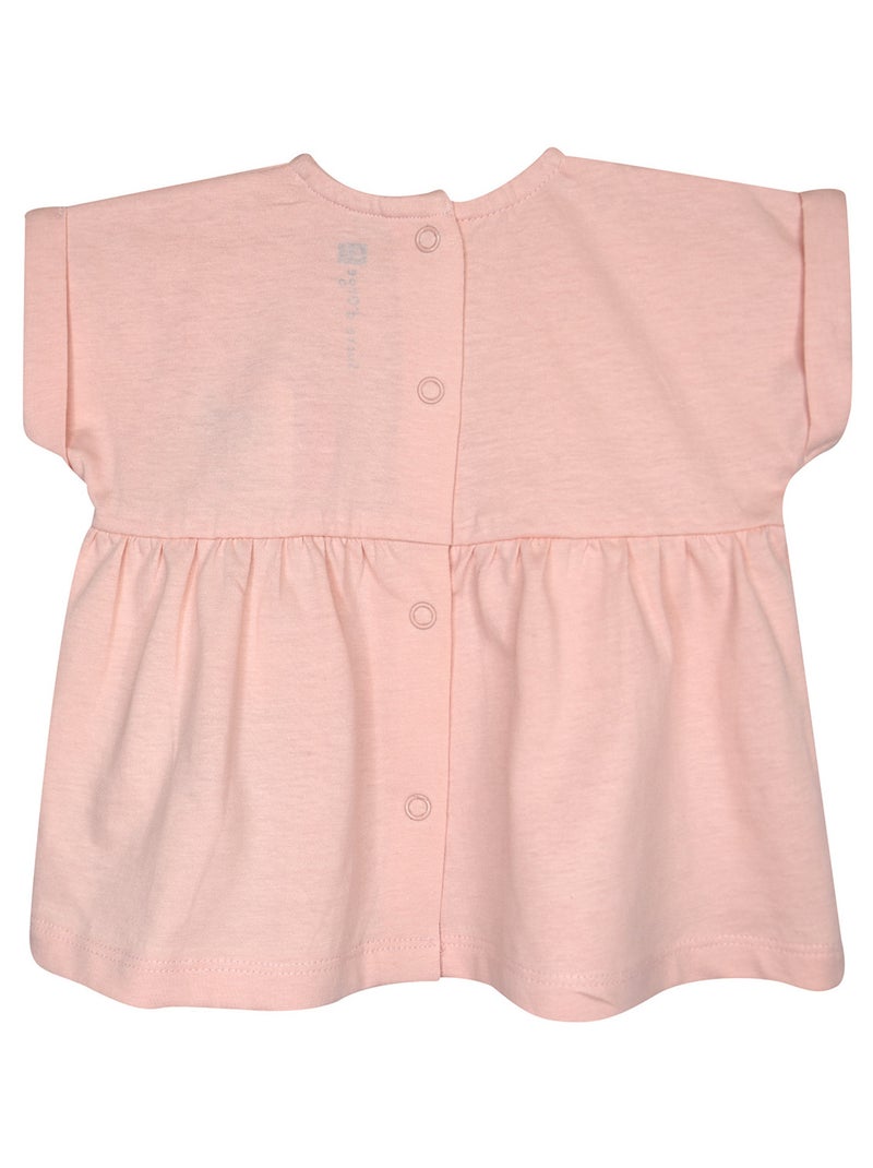 TSHIRT SHORT BANDEAU NILLA BEBE Rose - Kiabi