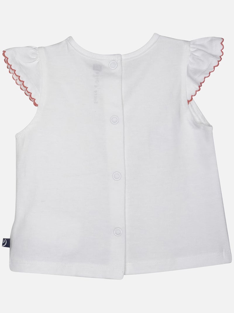 TSHIRT SHORT LEONTINE MAILLE BEBE Blanc - Kiabi