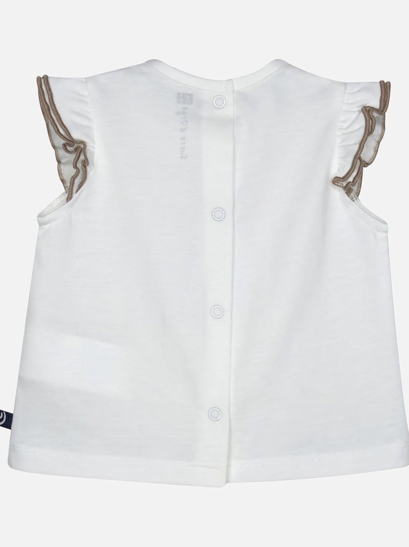 TSHIRT SHORT LESLIE BEBE Blanc - Kiabi