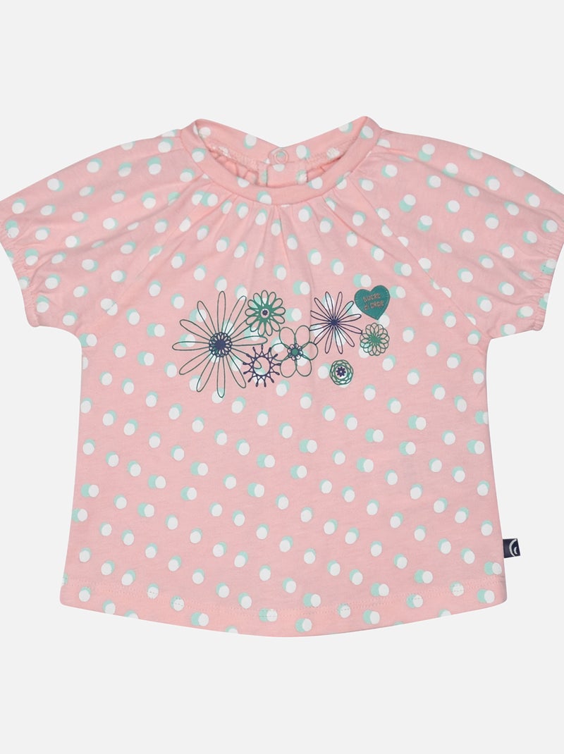 TSHIRT SHORT LILOU COURT BEBE Rose - Kiabi