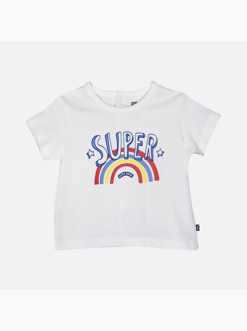TSHIRT SHORT LOFTI MAILLE BEBE Blanc - Kiabi