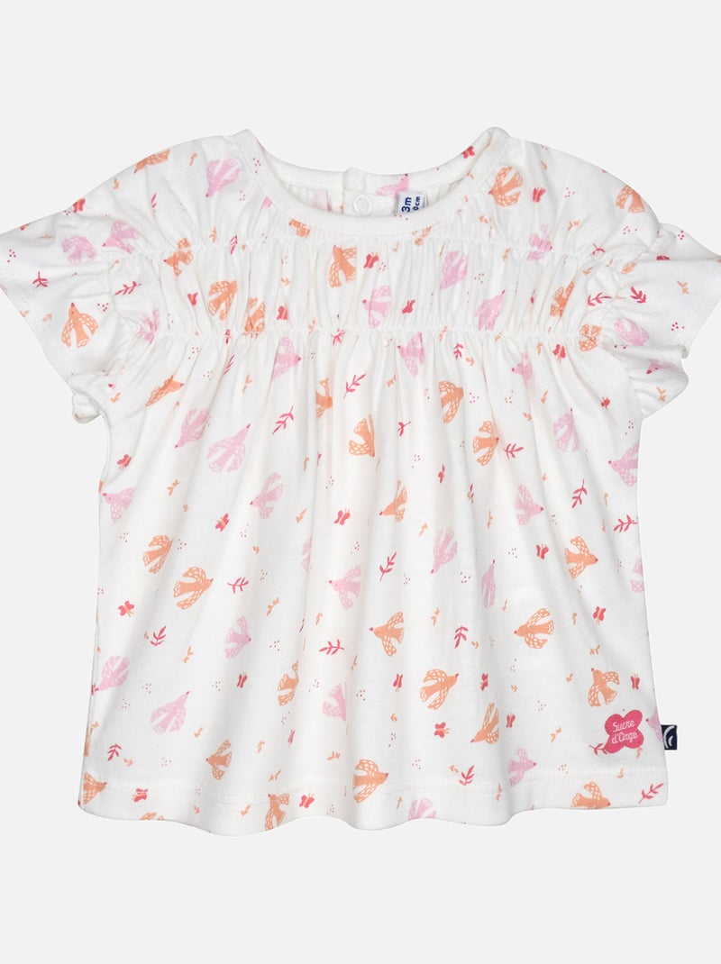 TSHIRT SHORT LOLA MAILLE BEBE Blanc - Kiabi