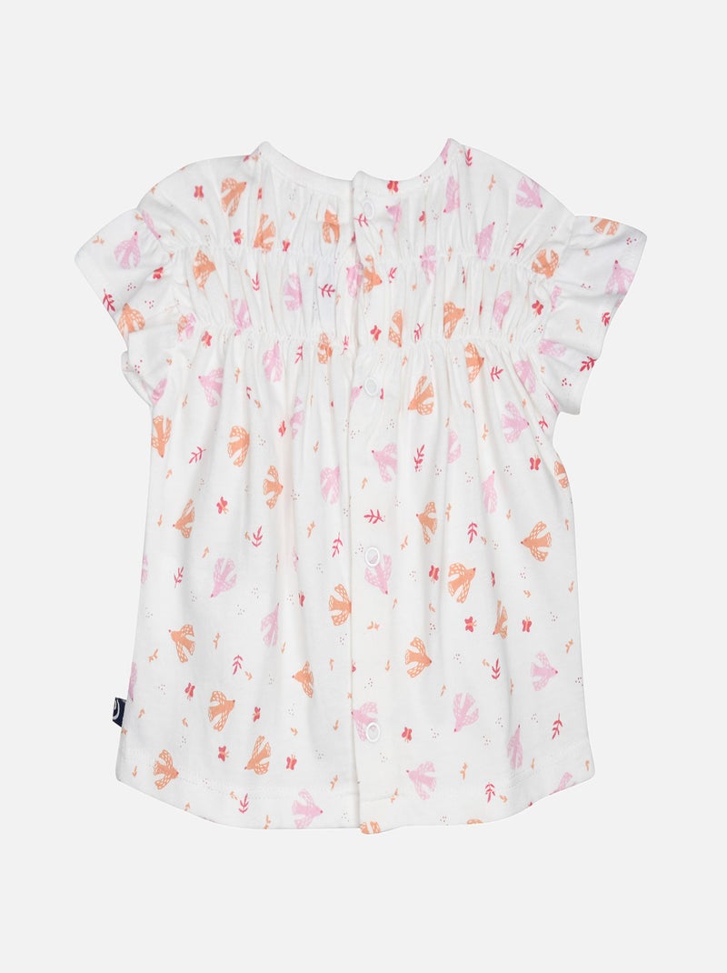 TSHIRT SHORT LOLA MAILLE BEBE Blanc - Kiabi