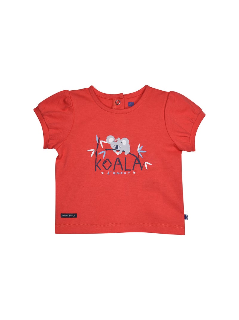 TSHIRT SHORT NATHALIE JEAN BEBE Bleu Rouge - Kiabi