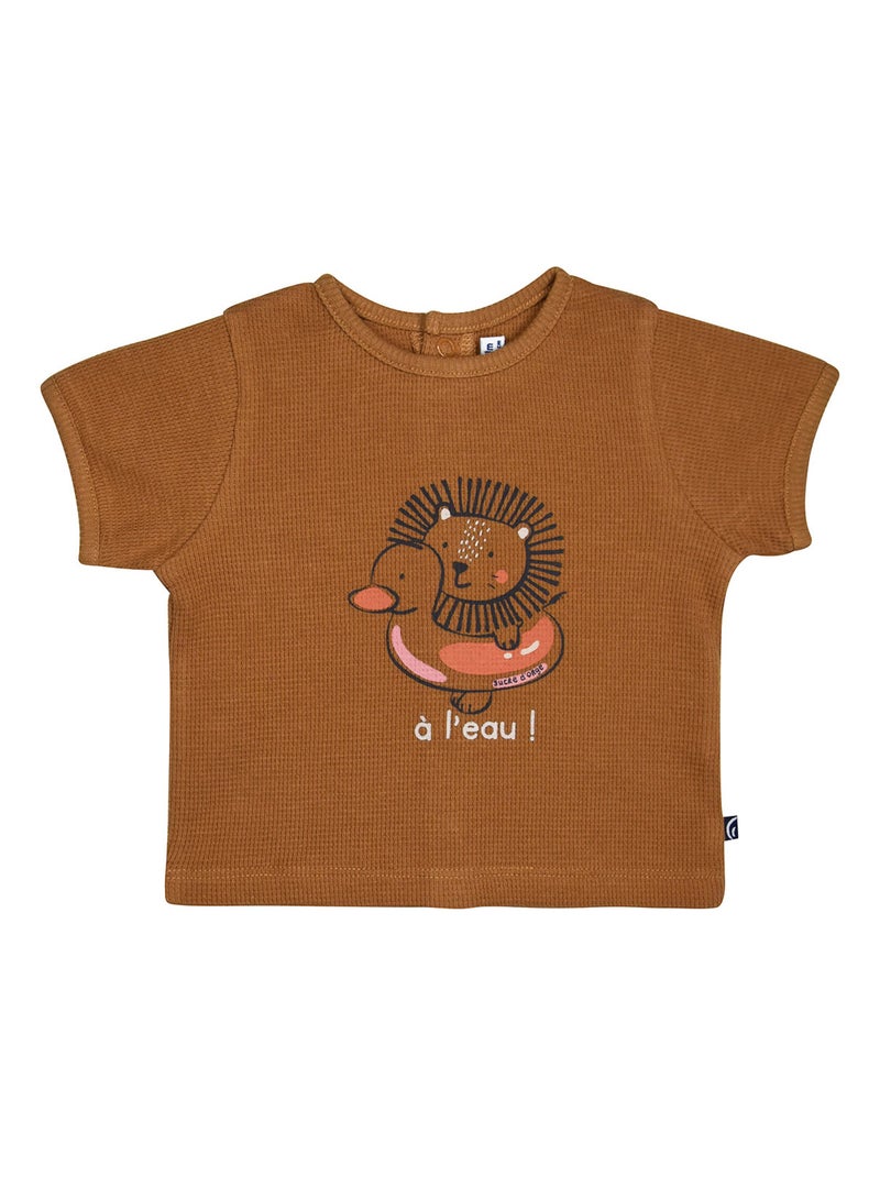 TSHIRT SHORT NATHEO MAILLE FANTAISIE NAISSANCE Beige - Kiabi