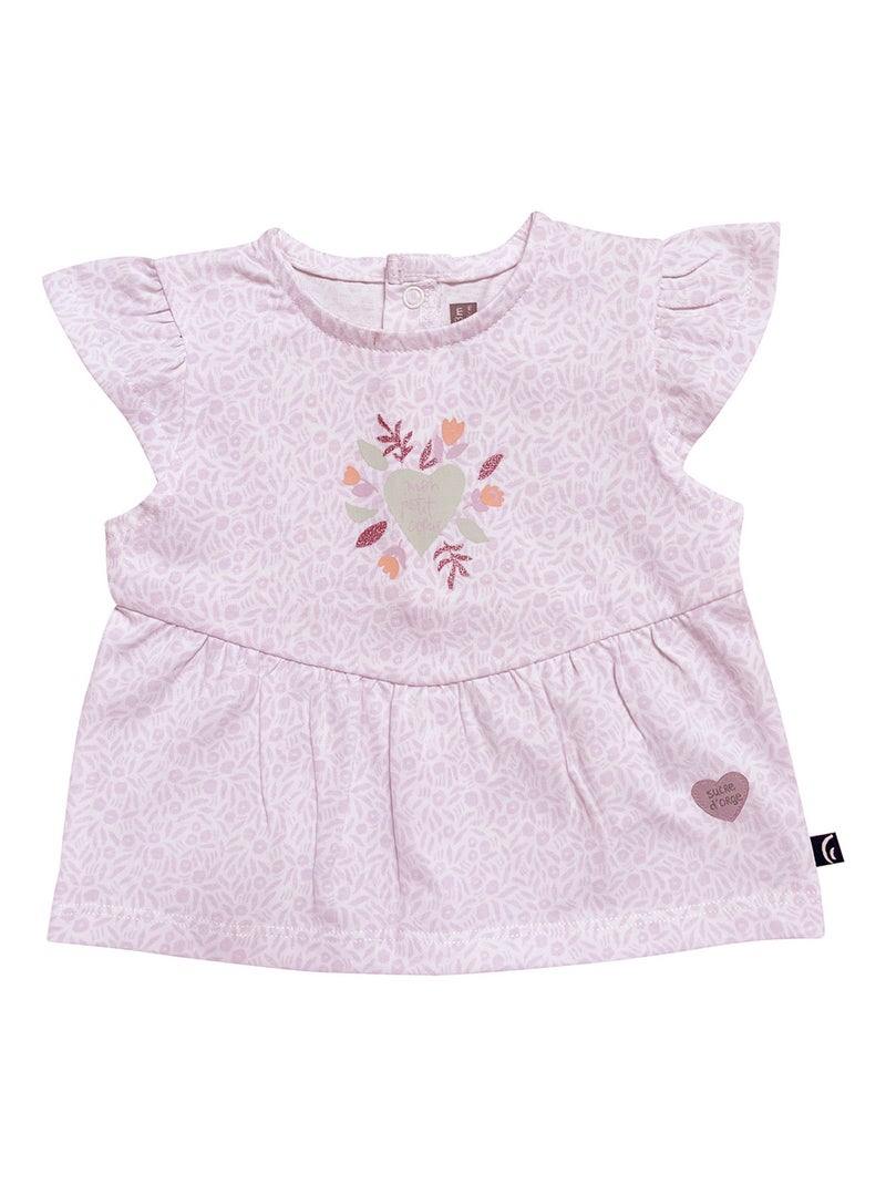 TSHIRT SHORT NOELLA MAILLE BEBE Violet - Kiabi