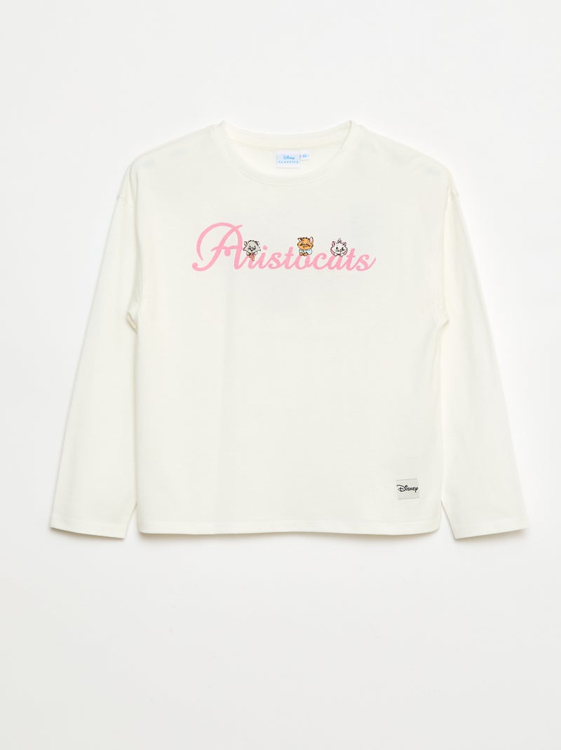 Tshirt uni 'Aristochats' 'Disney' Blanc - Kiabi