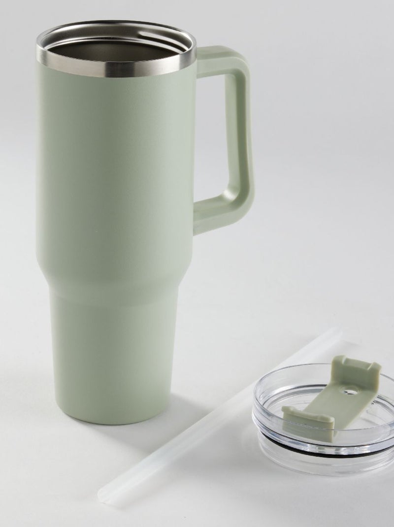 Tumbler mug isotherme avec paille en inox KITCHEN Vert - Kiabi