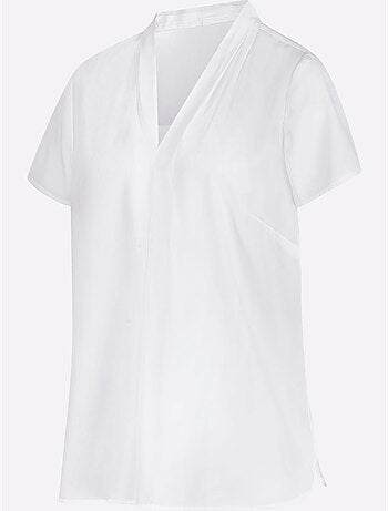Tunique à col V avec plis creux et fentes arrondies - Taille standard - Moda Vilona