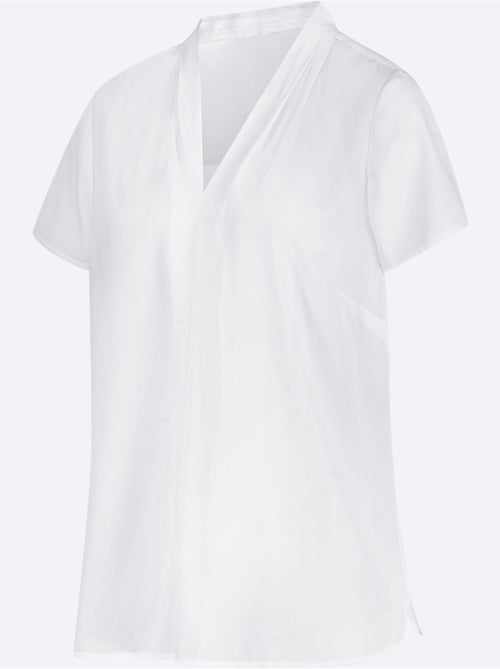 Tunique à col V avec plis creux et fentes arrondies - Taille standard - Moda Vilona - Kiabi