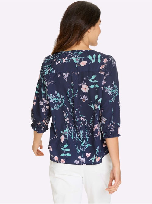 Tunique à encolure ronde avec motifs floraux et manches 3/4 - Taille standard - Moda Vilona - Kiabi Tunique à encolure ronde avec motifs floraux et manches 3/4 - Taille standard - Moda Vilona - Kiabi