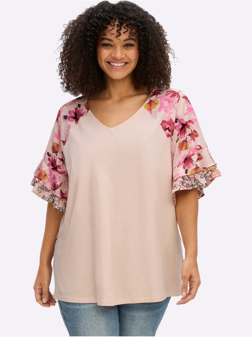 Tunique à Fleurs - Taille Standard - Sheego - Kiabi