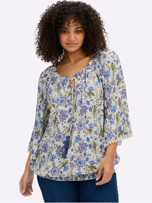 Tunique à Fleurs - Taille Standard - Sheego - Kiabi