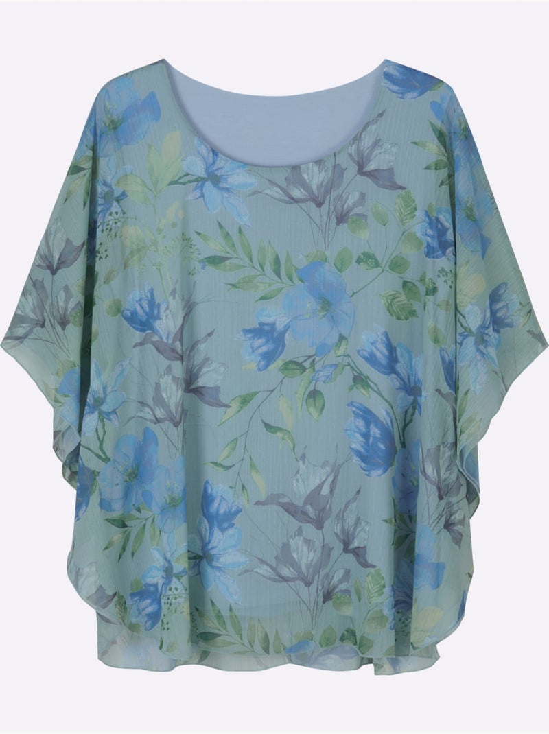 Tunique à Fleurs - Taille Standard - Sheego Bleu Vert Bleu - Kiabi