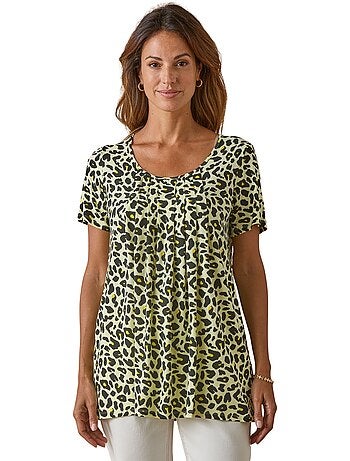 Tunique à plis manches courtes