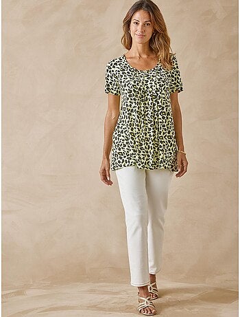 Tunique à plis manches courtes