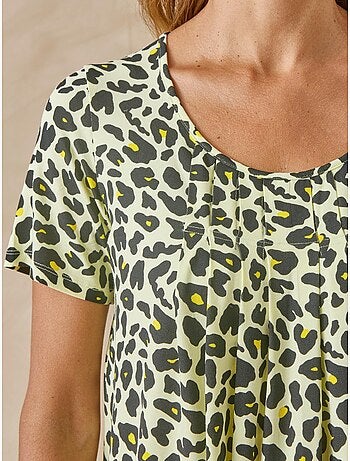 Tunique à plis manches courtes