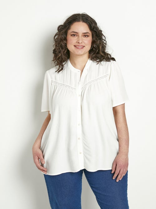 Tunique ample boutonnée galon macramé - Kiabi