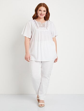 Tunique ample brodée longue