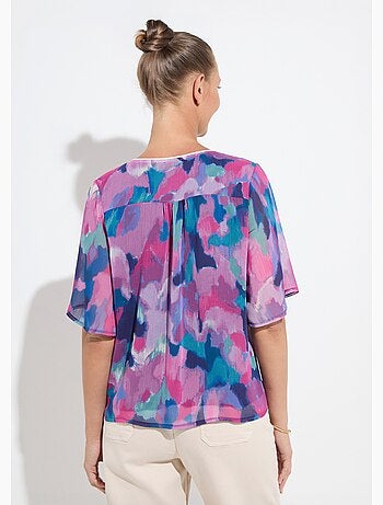 Tunique ample col V voile imprimé - Afibel